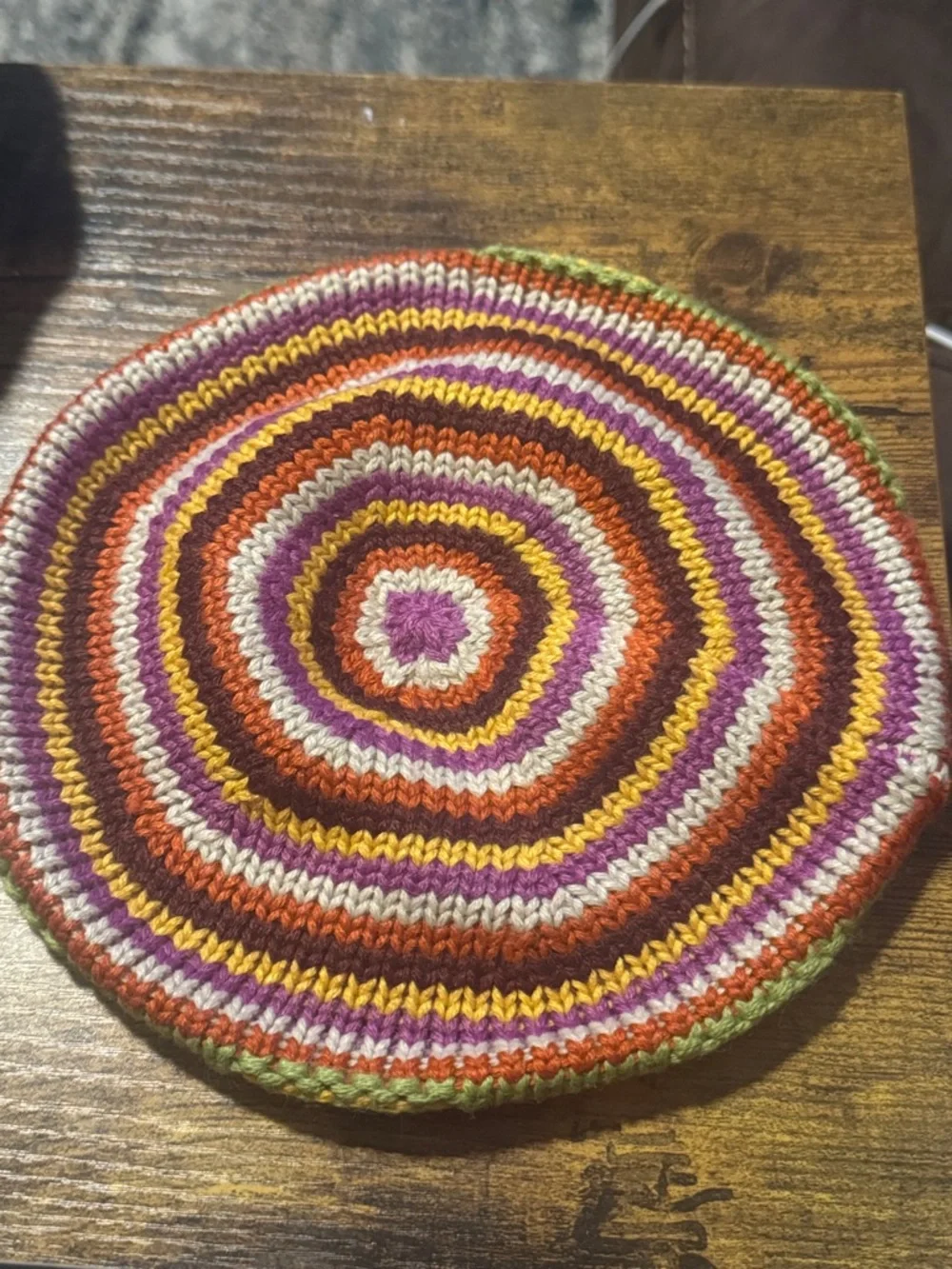 UGG Multicolor Knit Beanie and Mittens Set - Purple, Green, Yellow, Orange - Picture 6 of 7